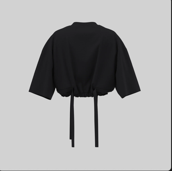 CROPPED T-SHIRT WITH SIDE STRINGS